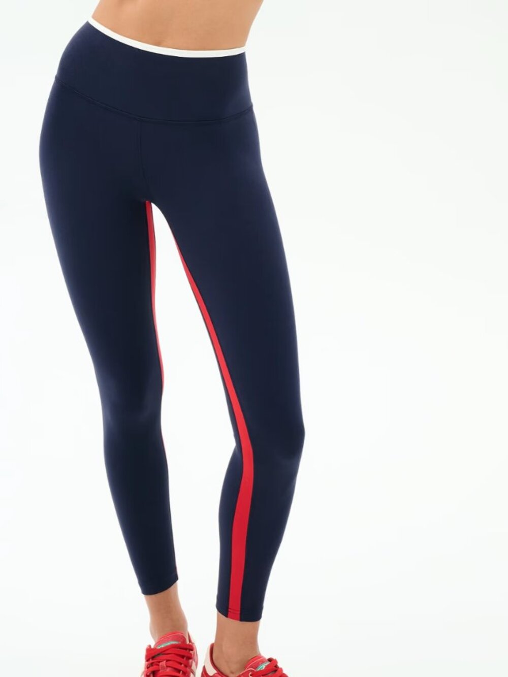 SPLITS59 Easton Rigor High Waist 7/8 Legging in Indigo Blue Red Stripe M $138 - Picture 2 of 6